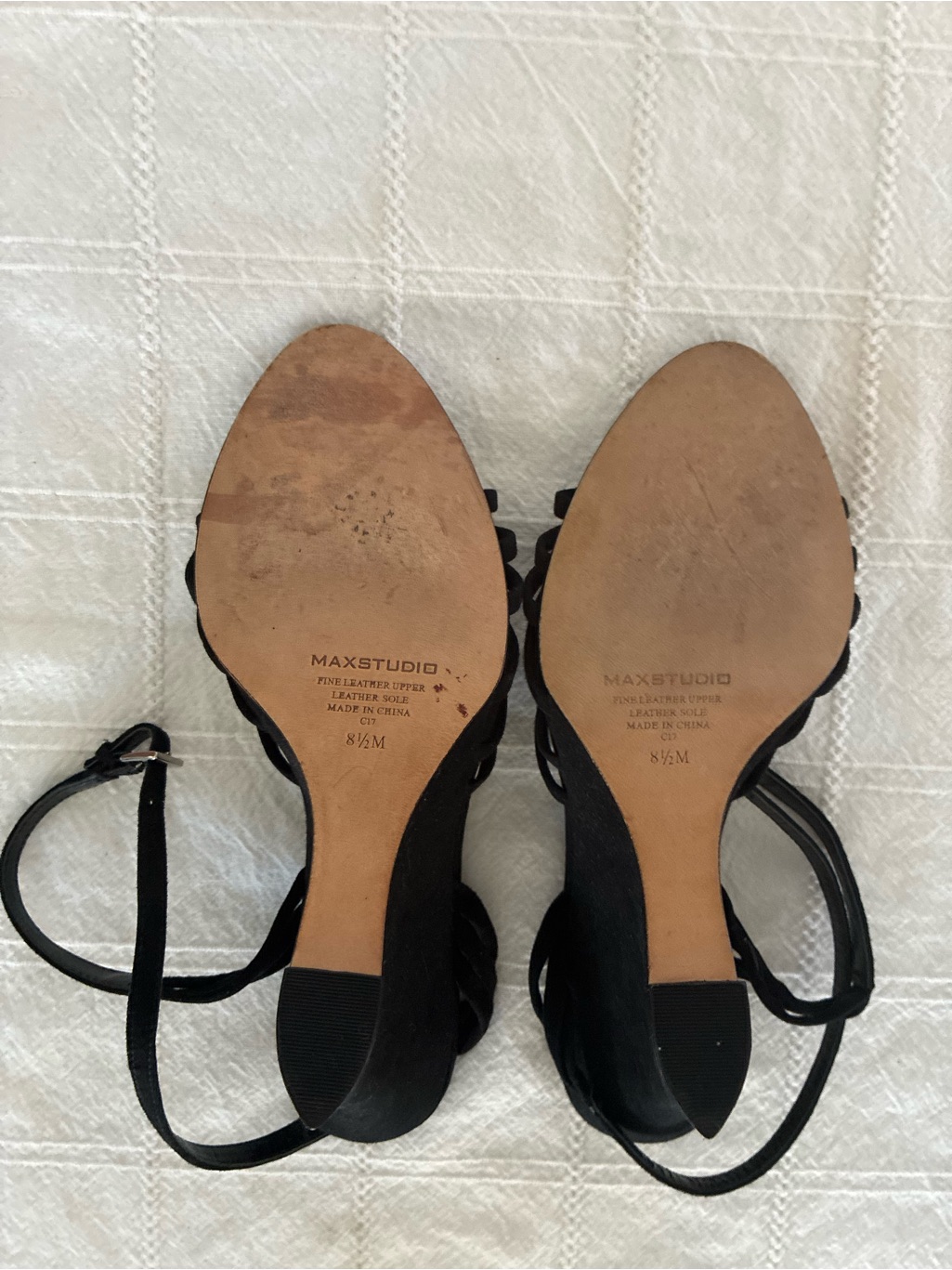 Y2k Max Studio Suede Wedge Heels Leather Sole 8.5 — image 8 of 8